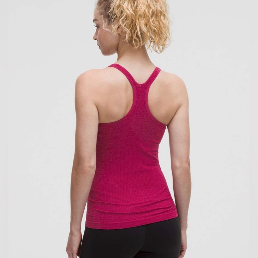 Lululemon Ebb To Street Tank. EUC. Size 10. Built In Shelf Bra. Dark Red.